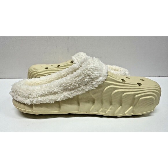 Women size 42-43 faux fur lined clog slipper beige rubber shoe - Picture 6 of 10
